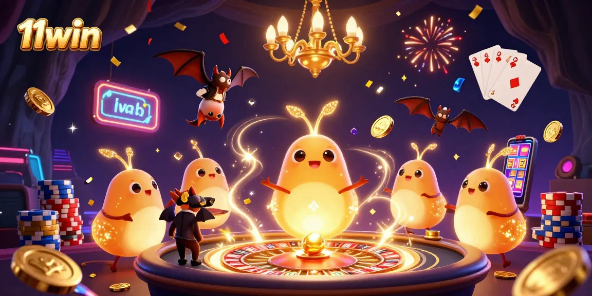Engage in vibrant casino action at 11win with bioluminescent glowworms and dazzling game elements.