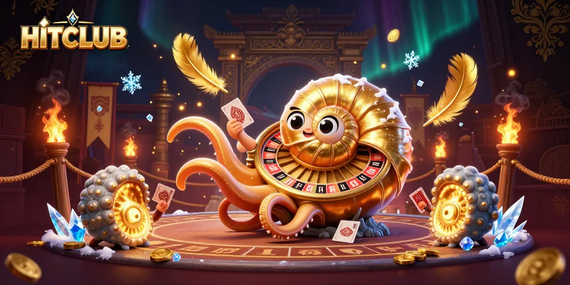 Engage with HITCLUB’s thrilling casino experience featuring a giant nautilus roulette wheel.