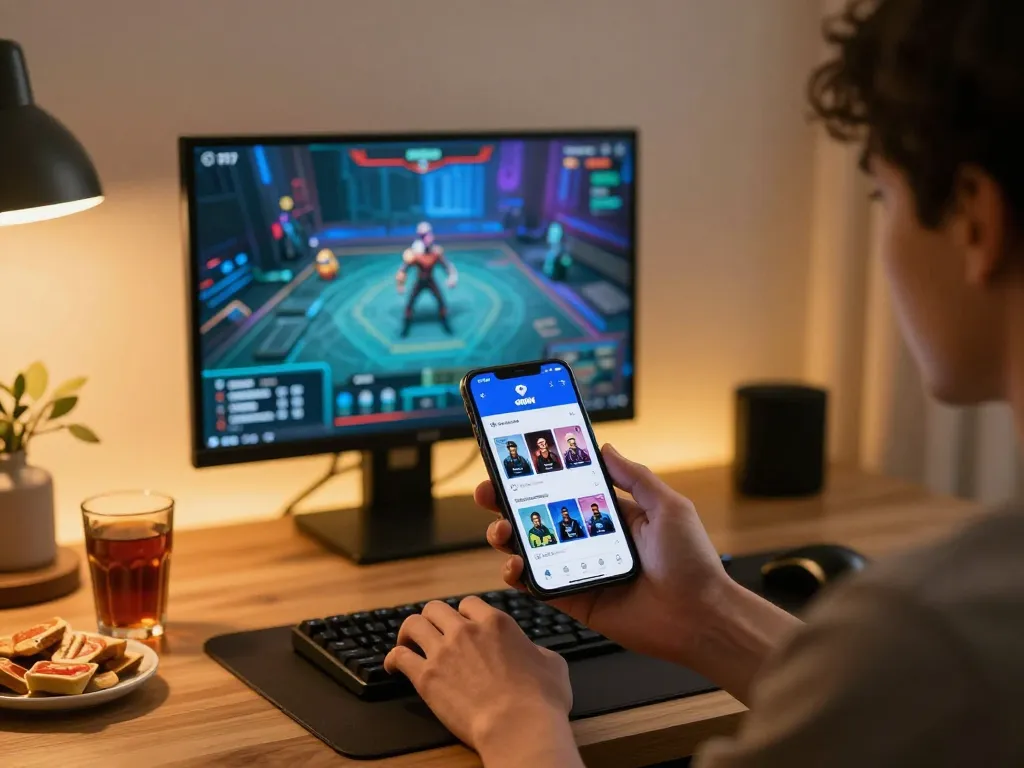 Engaging gameplay with Đăng Ký 98WIN app on smartphone, showcasing smartphone and casual home setup
