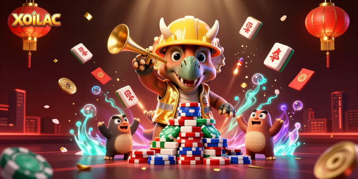 Experience the excitement of betting on XOILAC with vibrant characters celebrating amidst animated casino elements.