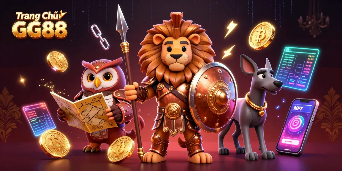 Engage in thrilling gaming action at Trang Chủ GG88 with vibrant 3D characters and neon casino elements.