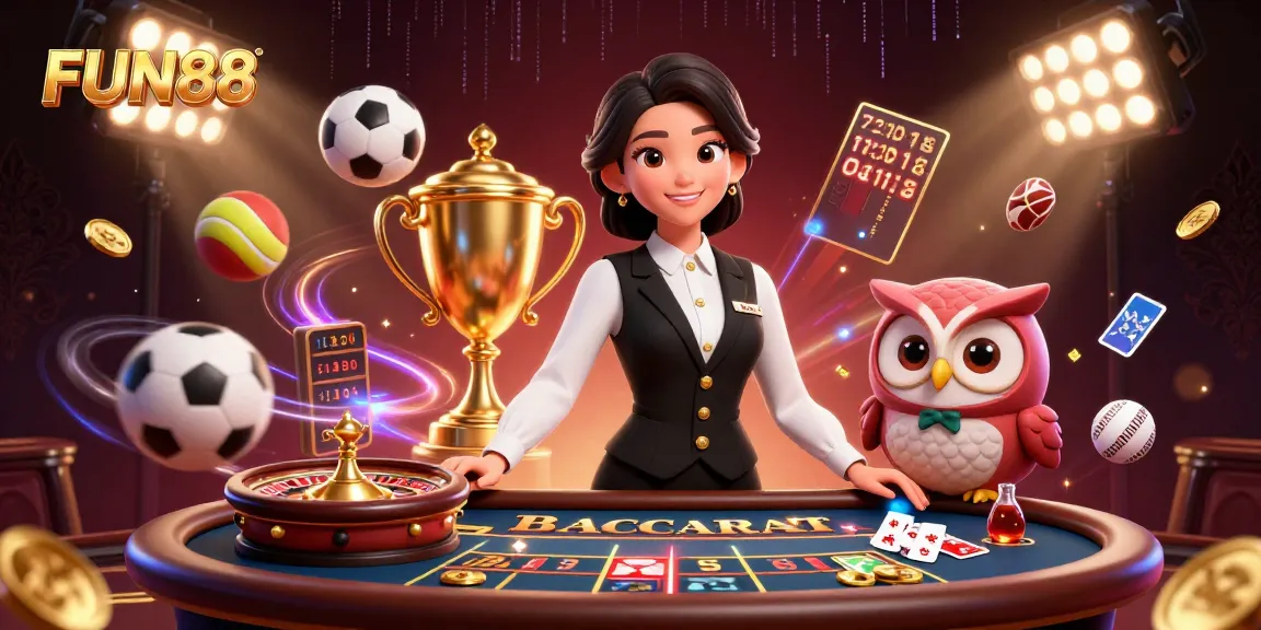 Experience winning strategies with FUN88 at a dynamic online casino featuring baccarat and sports betting elements.