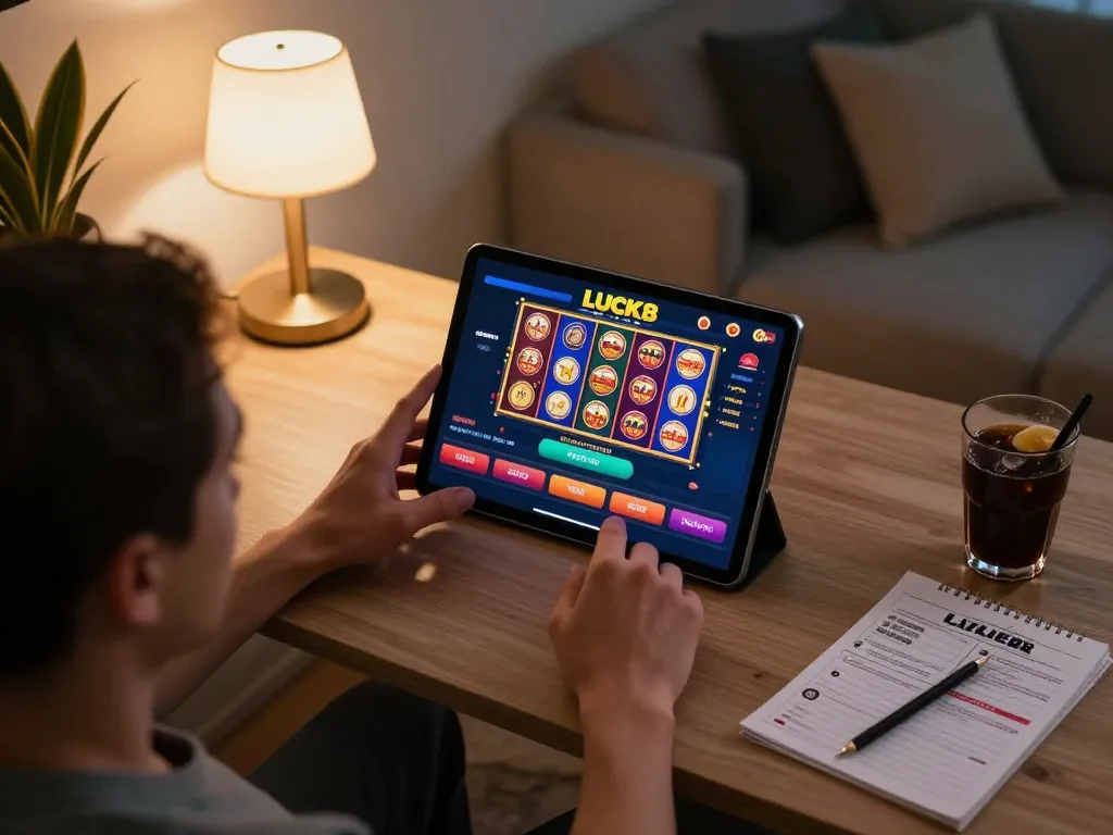 LUCK8 player engaging in thrilling online gaming session with live dealer options visible