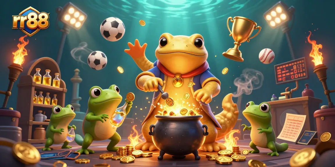 Experience rr88's dynamic sports betting scene with golden alchemists and lively game elements.