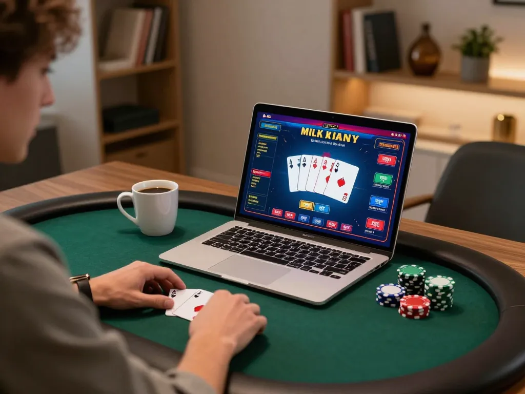 Engaged player on trang chủ 88VV enjoying online poker from home