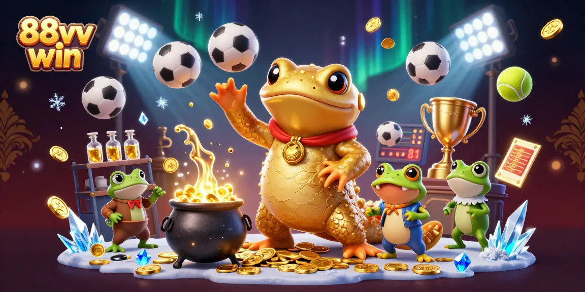 Experience the thrilling 88vv win gaming action with a vibrant illustration of luck and excitement.