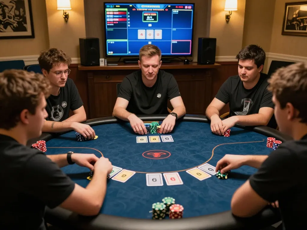 Engaged player in an online poker game at cm88z with chips visible, showcasing strategic decisions.