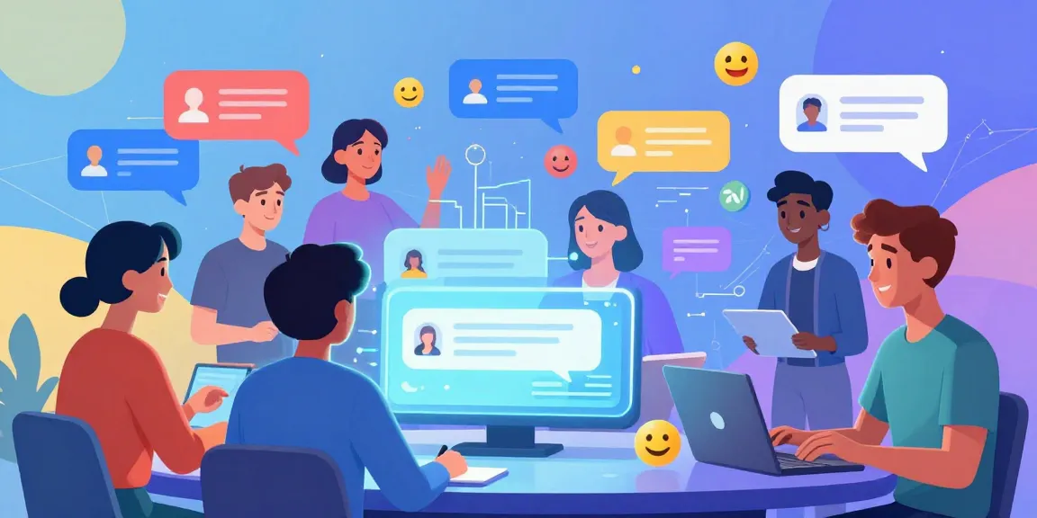 Engaging ai hentai chat scene with animated characters interacting in a vibrant virtual environment.