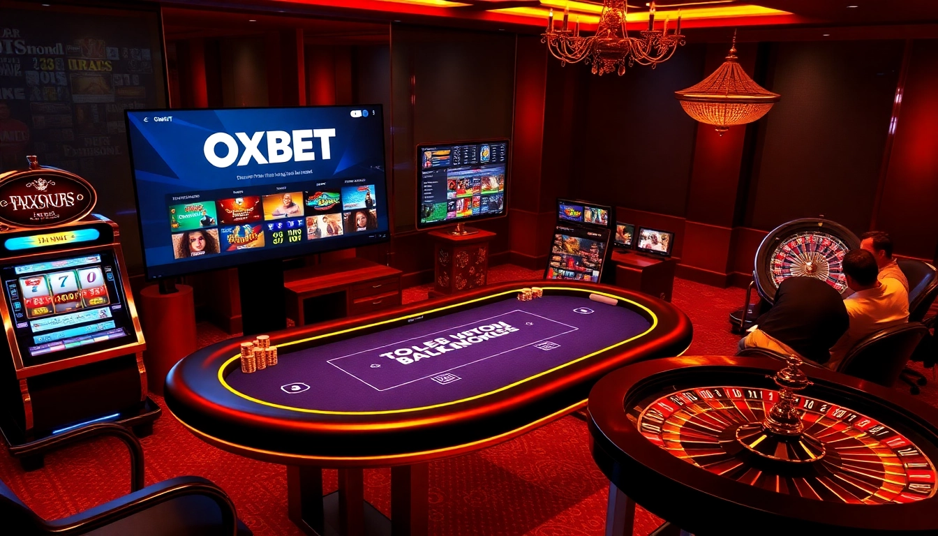 Experience the excitement of OXBET at a luxurious online casino table with vibrant gameplay.