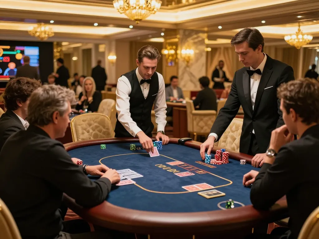 High-stakes poker players strategizing at an exclusive f1688 VIP gaming table.