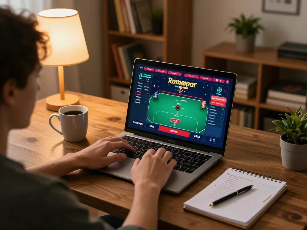 Enjoying an online poker game on c168mov com while strategizing with notes and coffee.