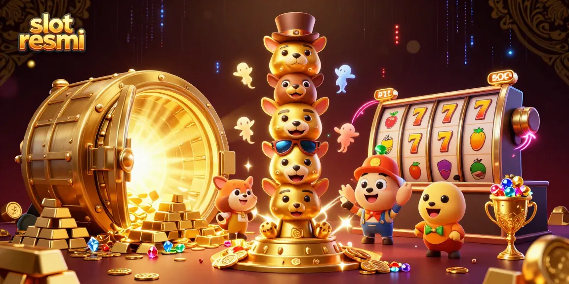 Experience thrilling victories with slot resmi as animated totem poles and scattered gems light up the casino.