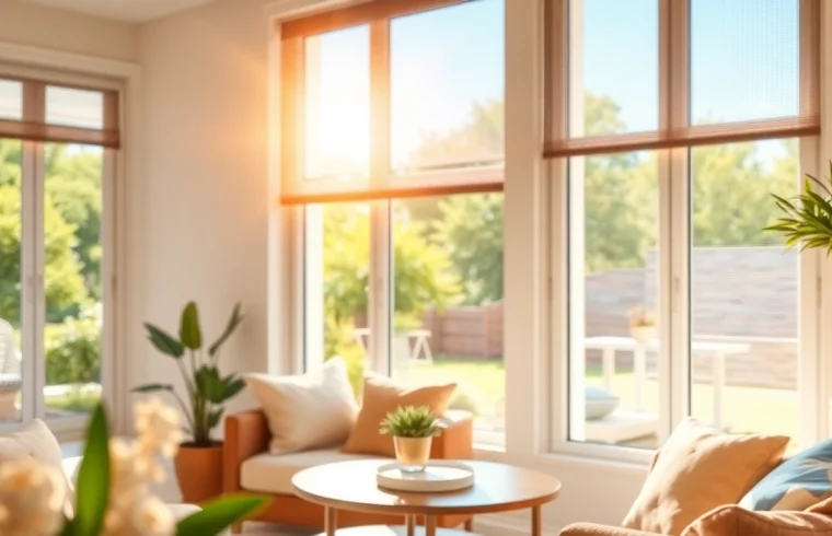 Installazione delle zanzariere in una casa accogliente con vista sul giardino.