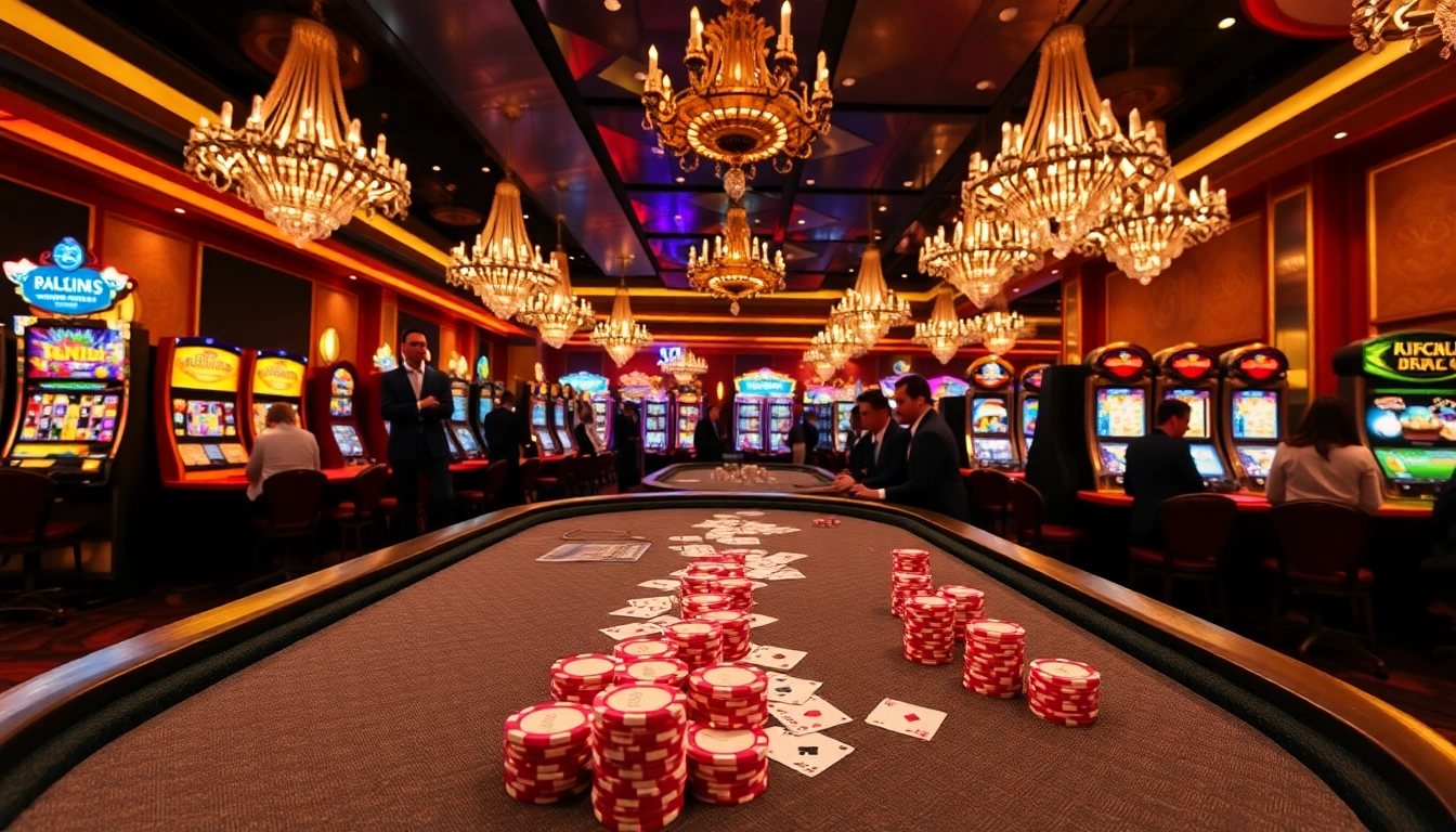 TV88 casino scene showcasing vibrant poker gameplay with lively dealers and colorful chips.