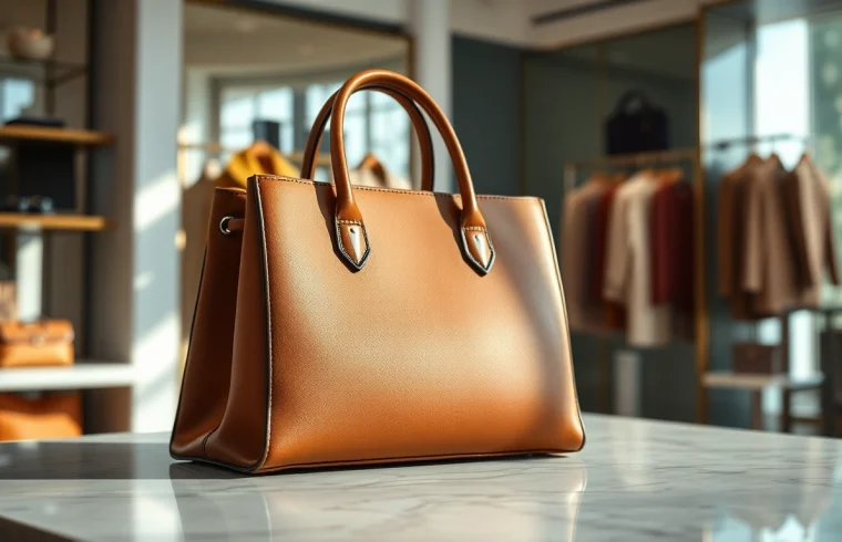 고급스러운 레플리카 핸드백을 세련된 상점에서 강조한다.