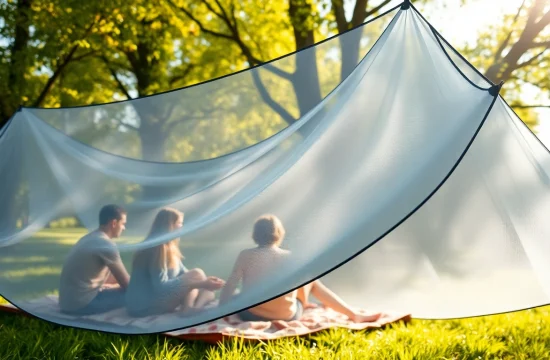 Effektiv myggenet beskytter mod insekter i et behageligt udendørs miljø.