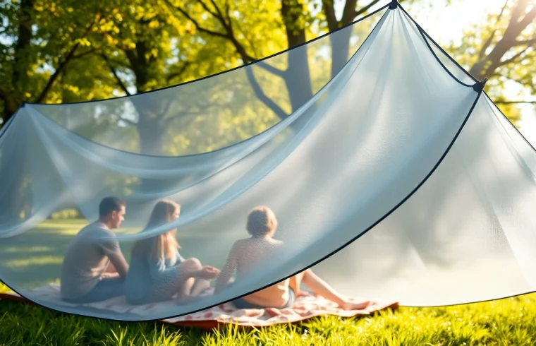 Effektiv myggenet beskytter mod insekter i et behageligt udendørs miljø.
