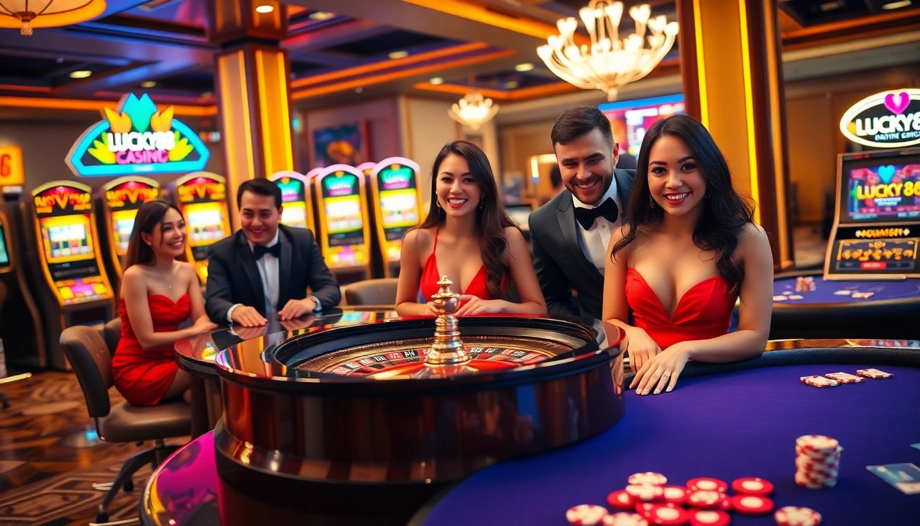 Players enjoying luxury gaming experiences at LUCKY88 casino tables.