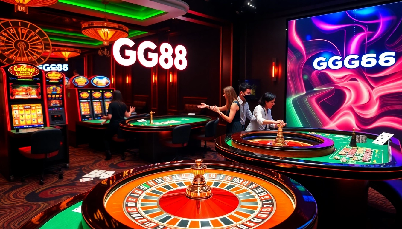 Experience the gaming excitement at GG88 with vibrant casino games and betting interfaces.