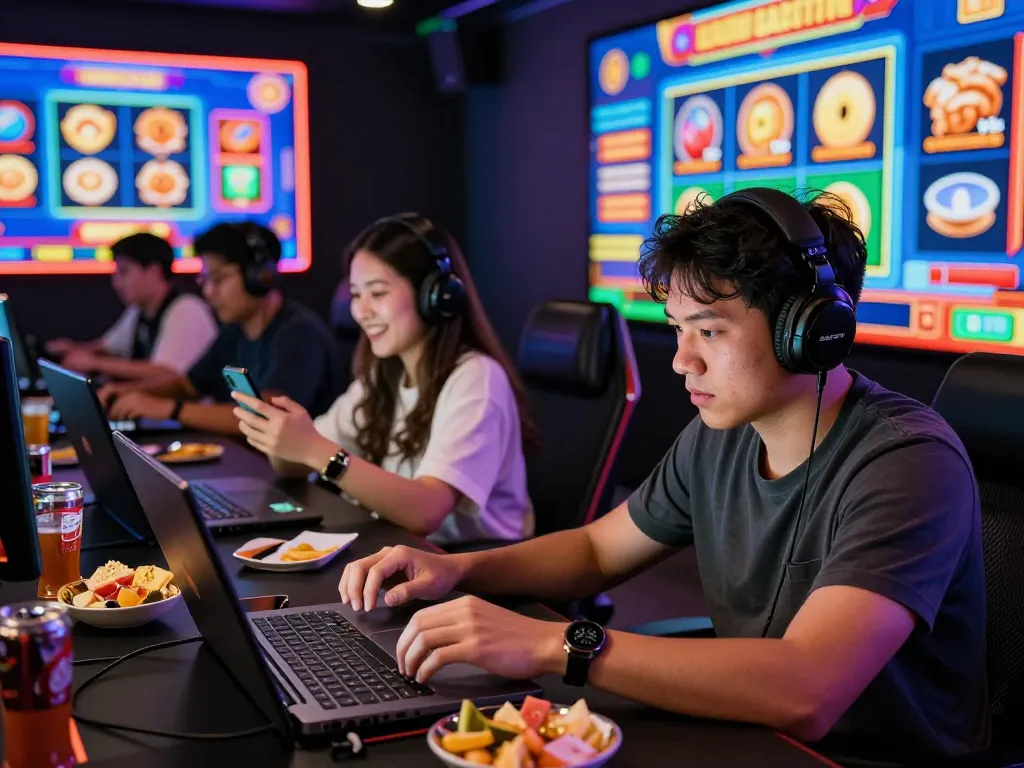 Exciting online gaming experience with players enjoying TT88's vibrant gaming interface and celebrating wins.