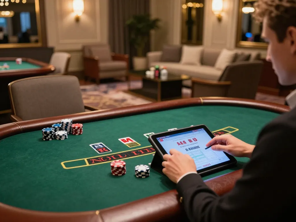 Experience exhilarating gameplay with link xo88 at a live dealer blackjack session on a stylish tablet.