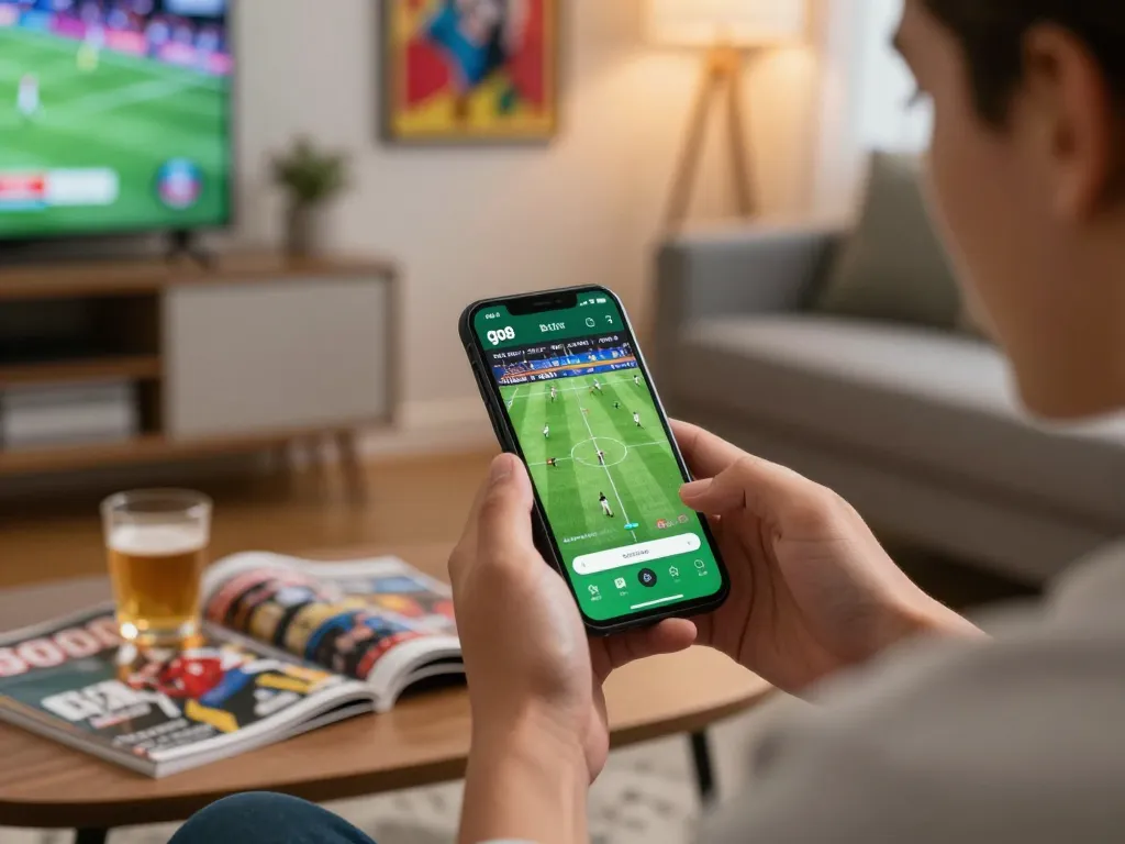 Experience go8 sports betting action on a smartphone, capturing live betting excitement in a cozy atmosphere