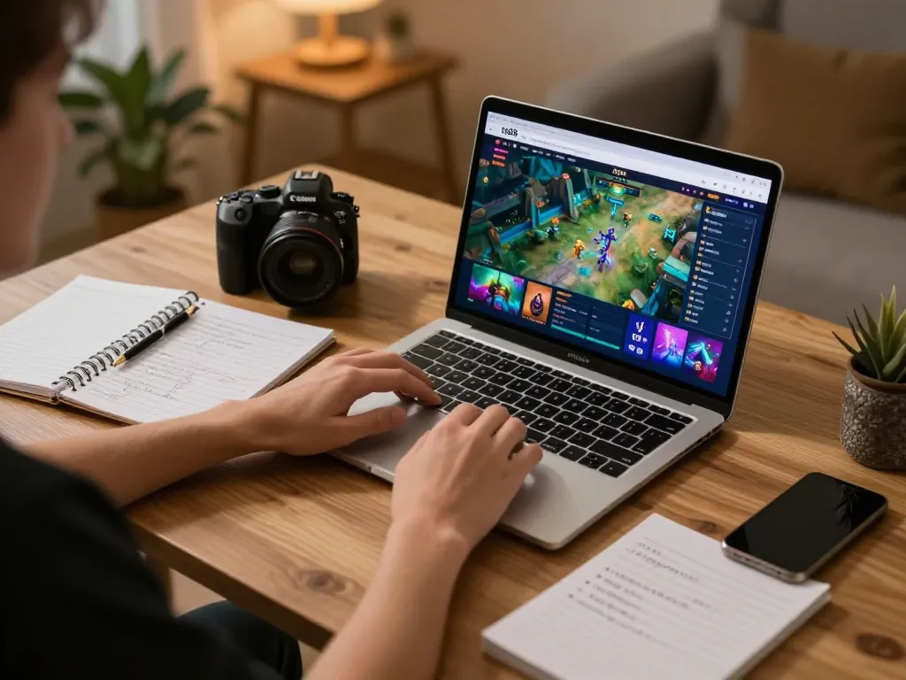 Engaging with the tip88 betting platform on a laptop in a cozy home office setup while strategizing
