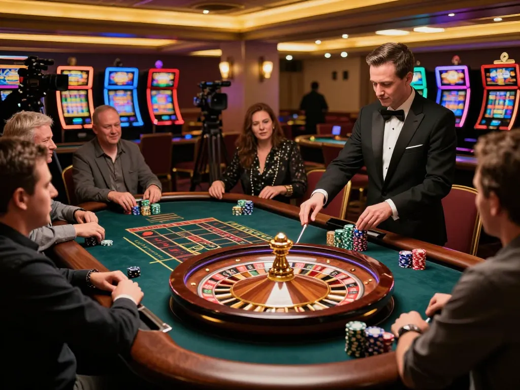 Experience thrilling live dealer gaming at Oxbet with vibrant roulette action in a luxurious casino setting