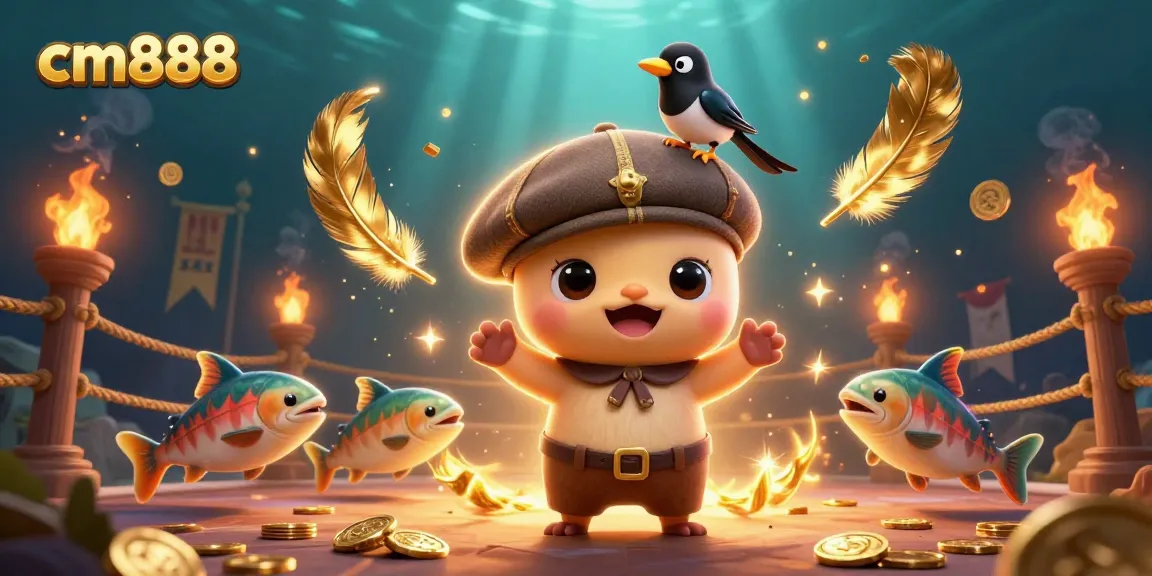 Experience thrilling gameplay at cm888 amidst vibrant casino excitement with gold coins and dynamic characters.