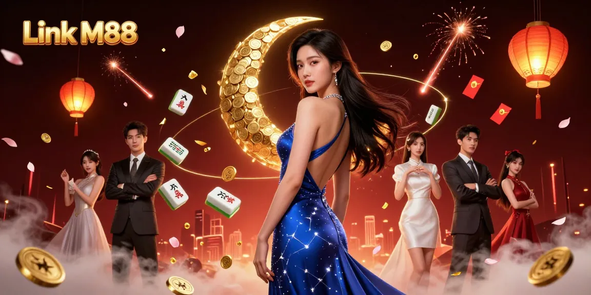 Experience thrilling gaming at Link M88 with photorealistic characters and vibrant casino elements.