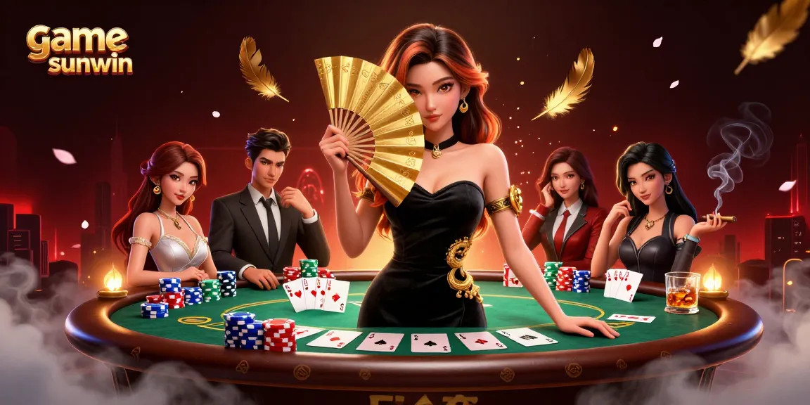 Experience winning strategies with game sunwin in a vibrant casino illustration full of excitement.