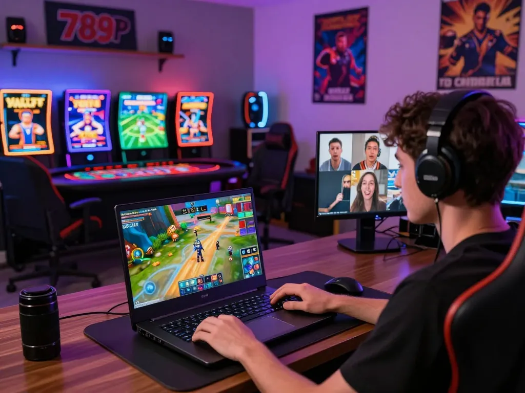 Engaged player on 789P gaming platform with vibrant visuals and community atmosphere