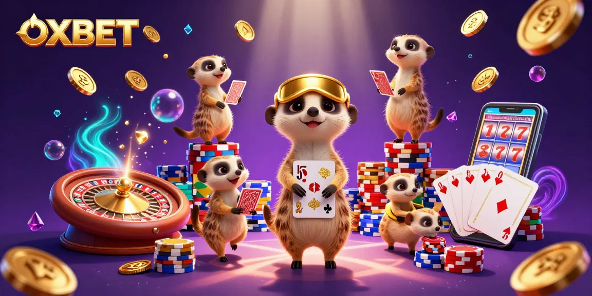 Experience thrilling casino action at OXBET with meerkats running games while enjoying golden coins flying everywhere.