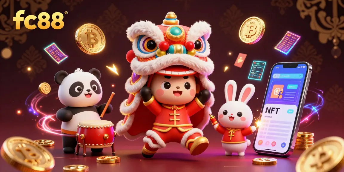 Experience thrilling betting action at fc88 with vibrant characters and crypto elements in a dynamic casino setting.