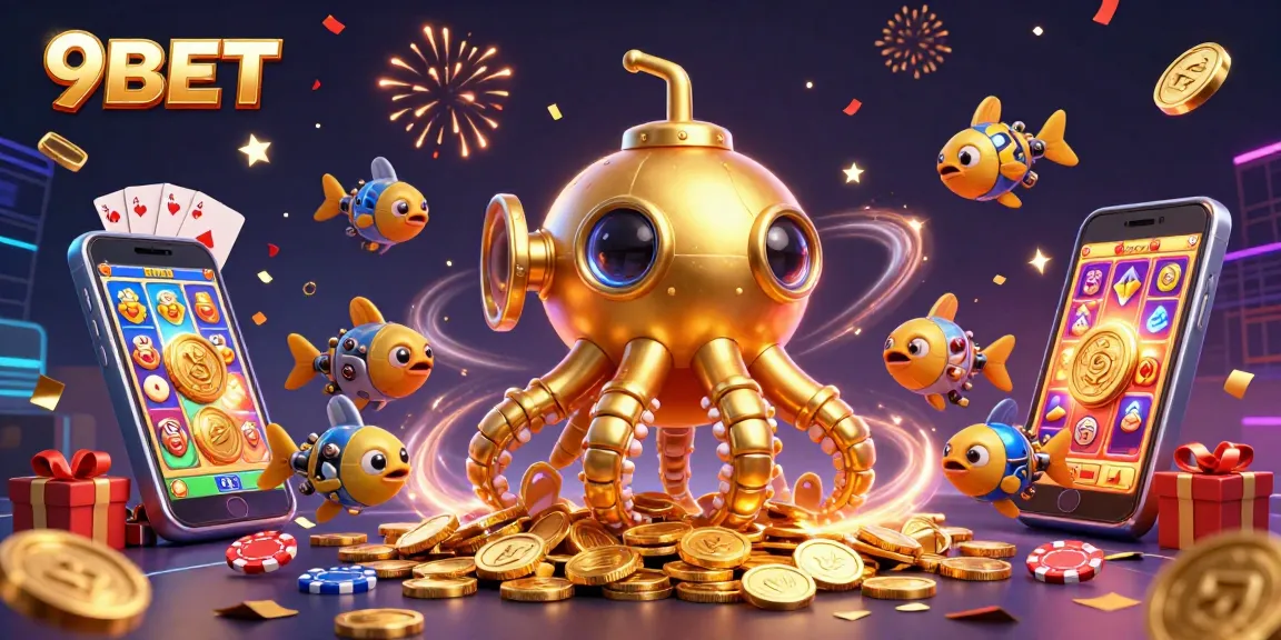 Experience thrilling gameplay at 9BET with a vibrant 3D casino scene full of action and excitement.