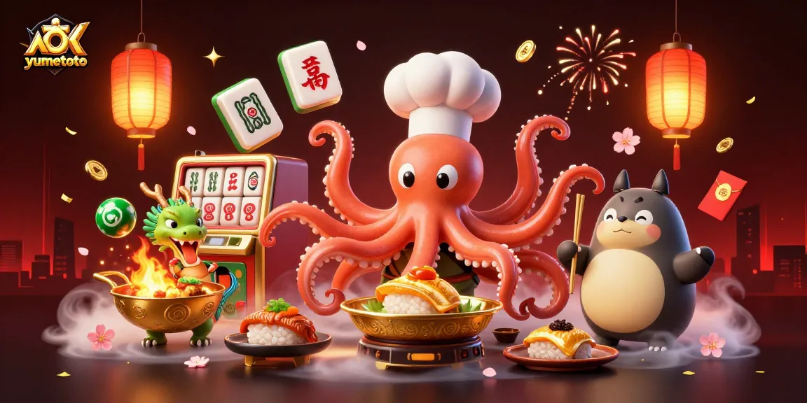 Experience the excitement of yumetoto lottery with a vibrant 3D scene of playful characters and dynamic elements.