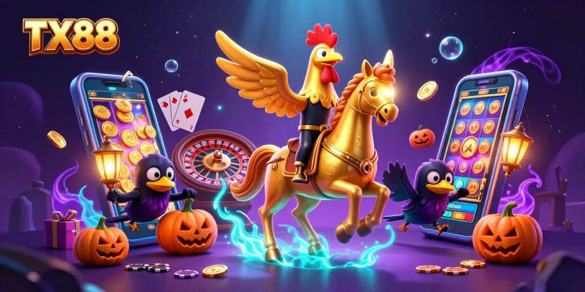 Experience exhilarating slots and gameplay with TX88 in this vibrant casino scene.