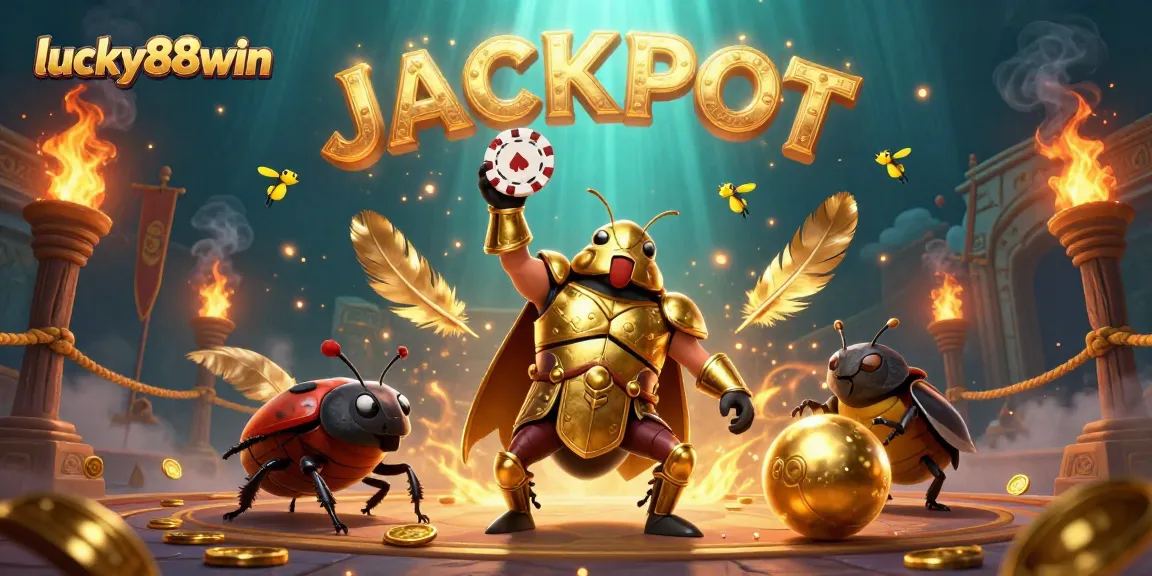 Experience big wins at lucky88win with a dynamic scene of victory in this vibrant online casino illustration.