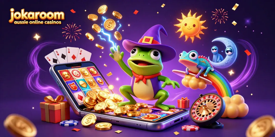 Experience the fun at jokaroom aussie online casinos with thrilling golden coins and vibrant game elements.