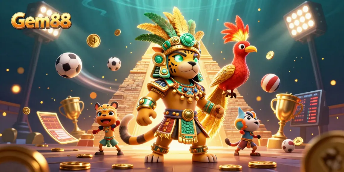 Win exciting jackpots at Gem88 with dynamic sports elements and vibrant 3D characters.