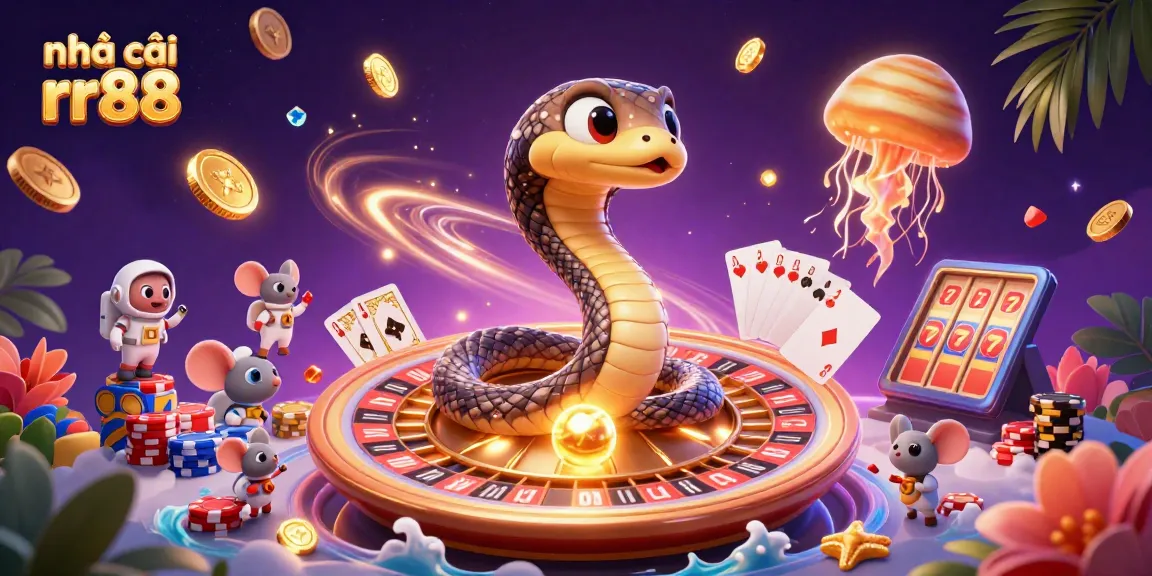 Place bets at nhà cái rr88 with astronaut mice on a cosmic roulette wheel in a vibrant 3D illustration.