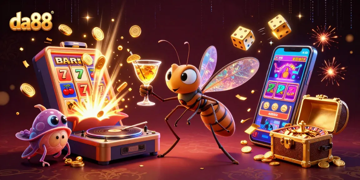 Engage in thrilling da88 casino action with cartoon characters and vibrant game elements.