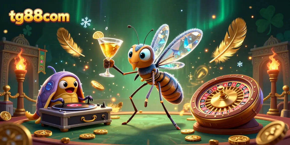Experience the excitement of tg88com with a vibrant casino mascot in a dynamic 3D illustration.