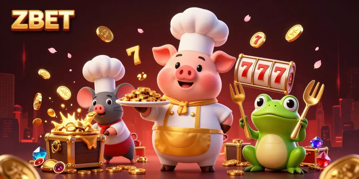 Join ZBET's exciting gaming world with gold coins and vibrant casino elements!