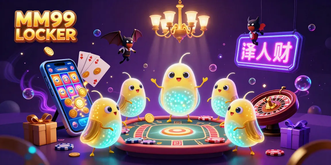 Illuminate your game with MM99 LOCKER as bioluminescent glowworms light up a lively casino scene.